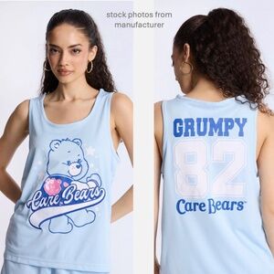 NEW Care Bears Grumpy Bear Tank Women's MEDIUM Sleeveless Mesh Jersey 82 Graphic